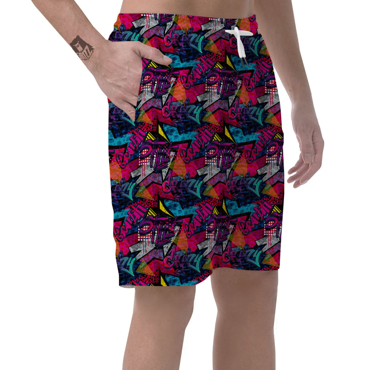 Graffiti Grunge Print Pattern Men's Shorts-grizzshop