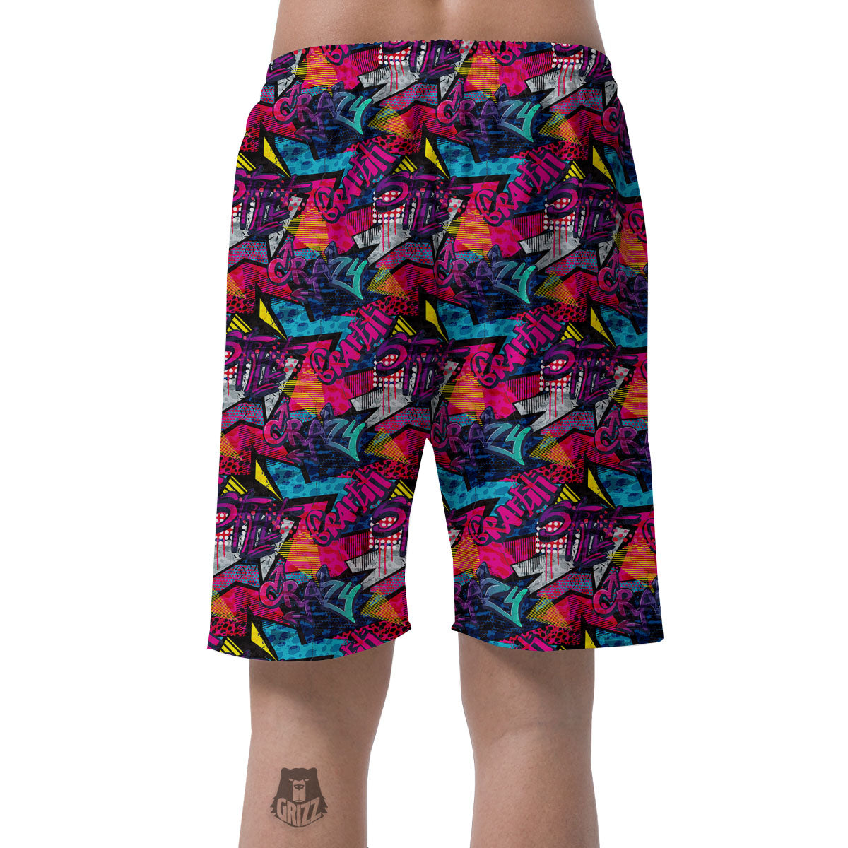 Graffiti Grunge Print Pattern Men's Shorts-grizzshop