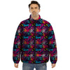 Graffiti Grunge Print Pattern Puffer Jacket-grizzshop