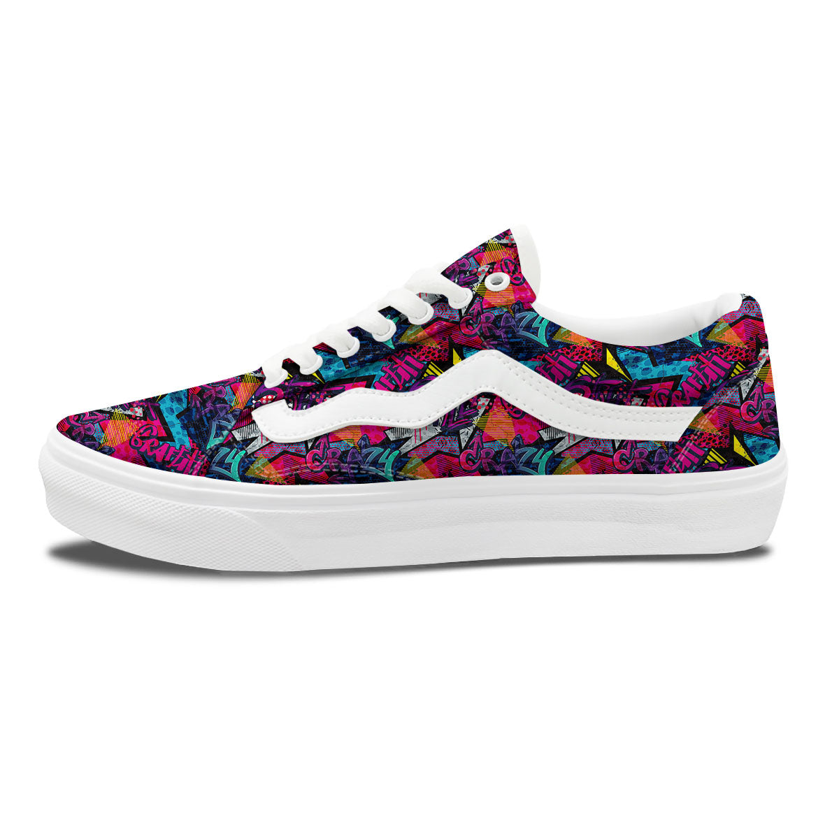 Graffiti Grunge Print Pattern Skate Shoes-grizzshop