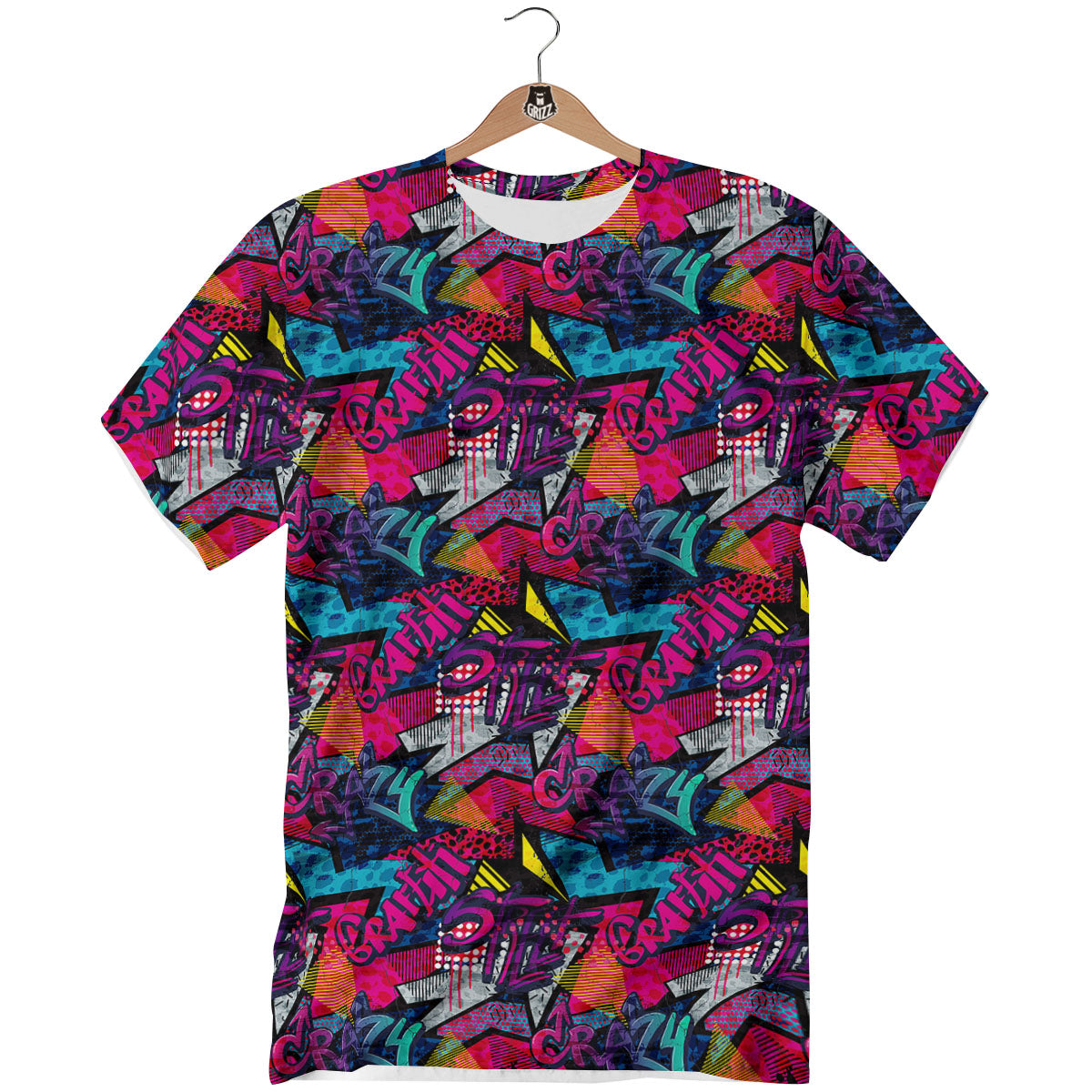 Graffiti Grunge Print Pattern T-Shirt-grizzshop