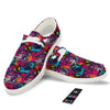 Graffiti Grunge Print Pattern White Loafers-grizzshop