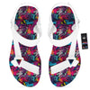 Graffiti Grunge Print Pattern White Open Toe Sandals-grizzshop