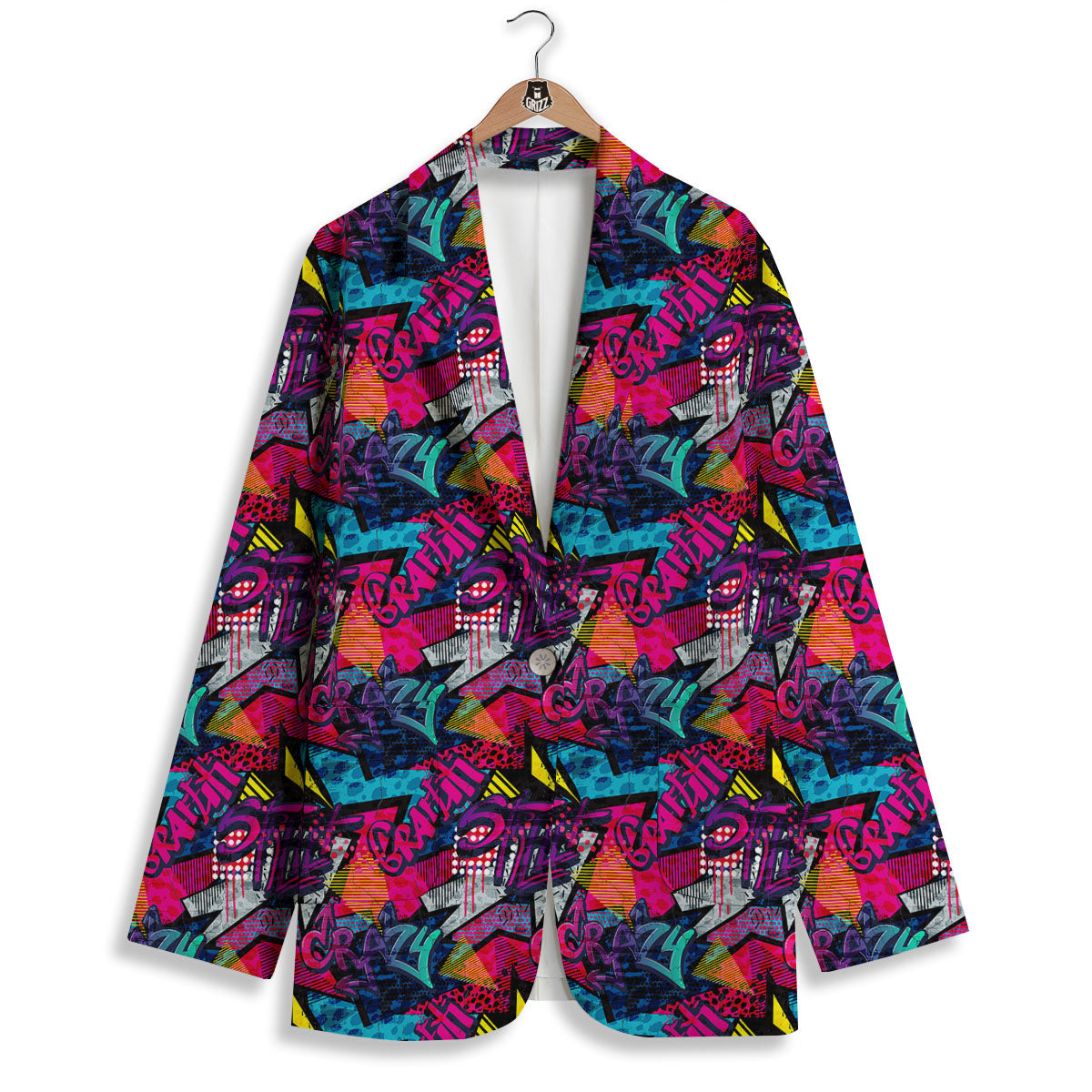 Graffiti Grunge Print Pattern Women's Blazer-grizzshop