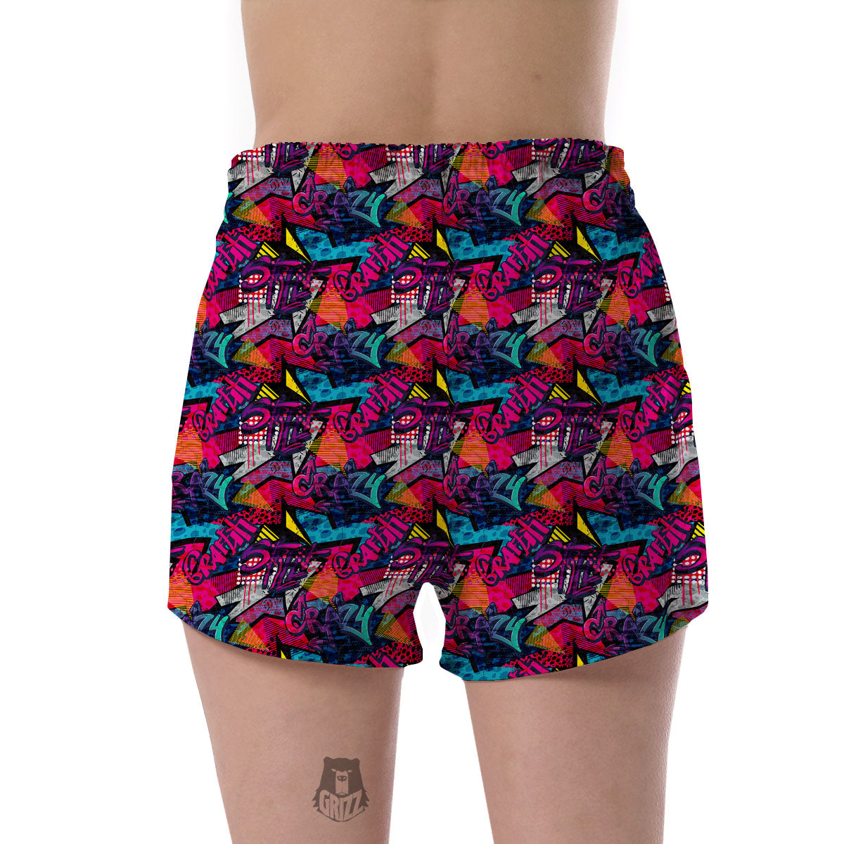 Graffiti Grunge Print Pattern Women's Shorts-grizzshop