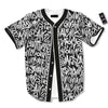 Graffiti Grunge White Text Abstract Print Baseball Jersey-grizzshop