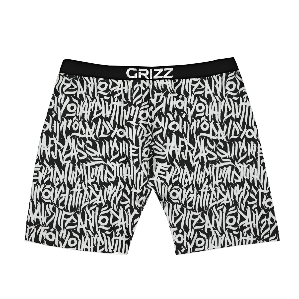 Graffiti Grunge White Text Abstract Print Boxer Briefs-grizzshop