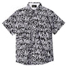 Graffiti Grunge White Text Abstract Print Button Up Shirt-grizzshop