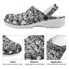 Graffiti Grunge White Text Abstract Print Clog-grizzshop