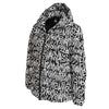 Graffiti Grunge White Text Abstract Print Down Jacket-grizzshop