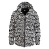 Graffiti Grunge White Text Abstract Print Down Jacket-grizzshop