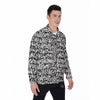 Graffiti Grunge White Text Abstract Print Men's Long Sleeve Shirts-grizzshop