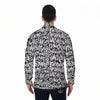 Graffiti Grunge White Text Abstract Print Men's Long Sleeve Shirts-grizzshop