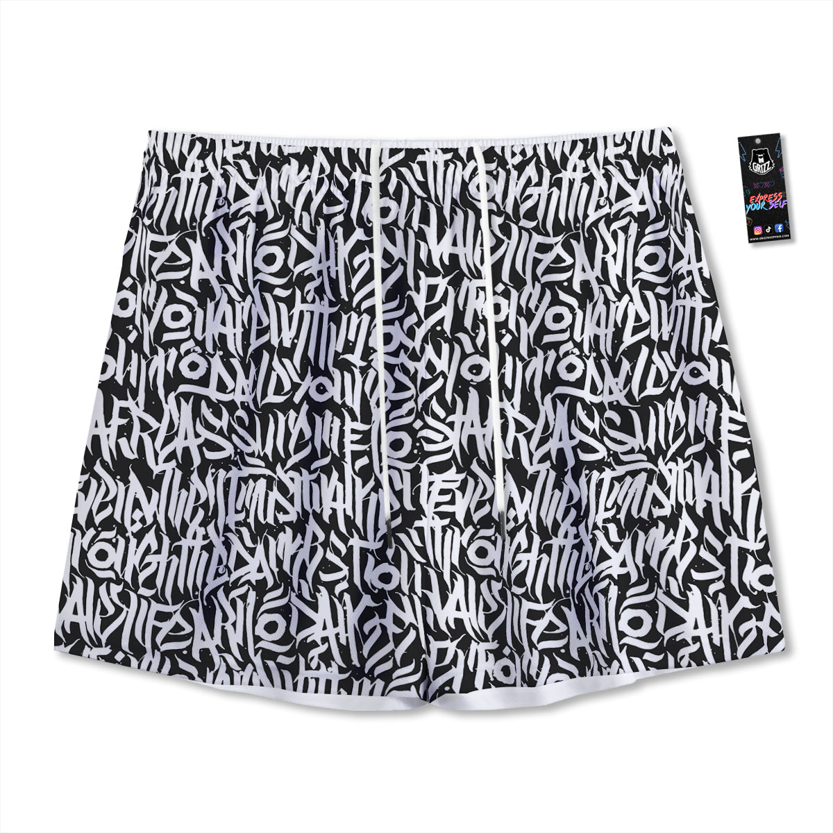 Koi Carp Golden Spiritual Print Mesh Shorts