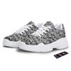 Graffiti Grunge White Text Abstract Print White Chunky Shoes-grizzshop