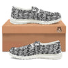 Graffiti Grunge White Text Abstract Print White Loafers-grizzshop