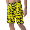 Graffiti Happy Emoji Print Men's Shorts-grizzshop