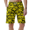 Graffiti Happy Emoji Print Men's Shorts-grizzshop