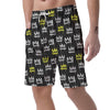 Graffiti Hiphop White And Yellow Crown Print Men's Shorts-grizzshop