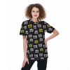 Graffiti Hiphop White And Yellow Crown Print Women's Golf Shirts-grizzshop