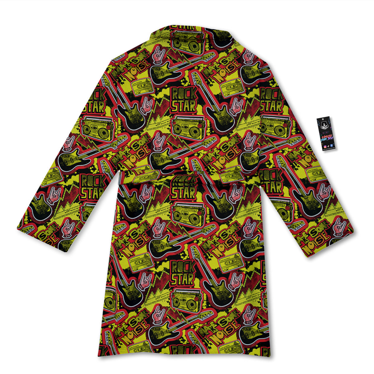 Graffiti Music Rock Star Print Pattern Bathrobe-grizzshop