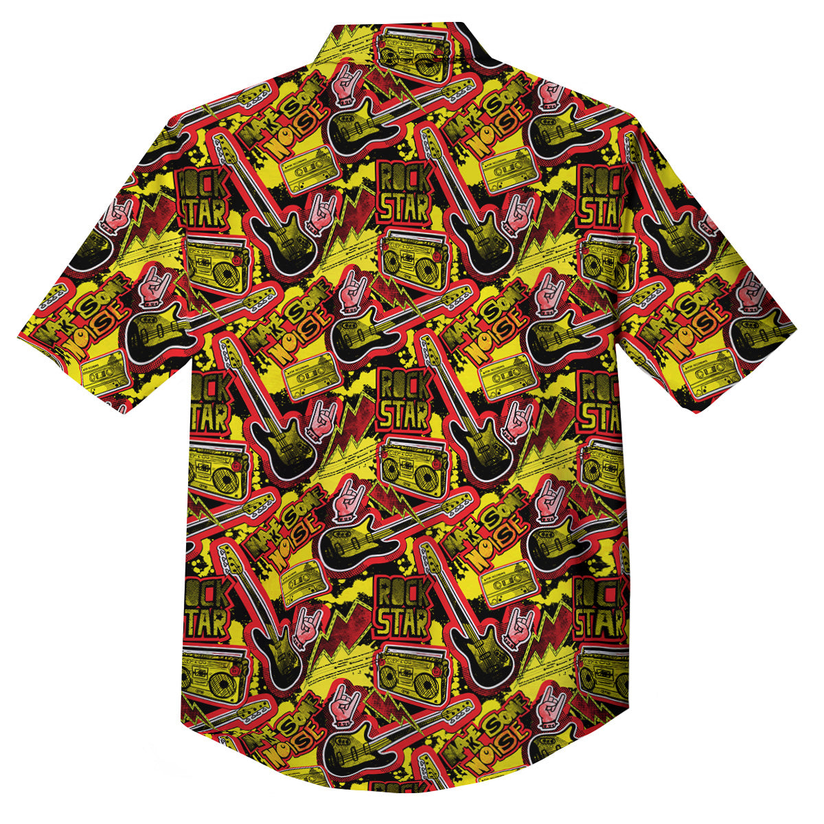 Graffiti Music Rock Star Print Pattern Button Up Shirt-grizzshop