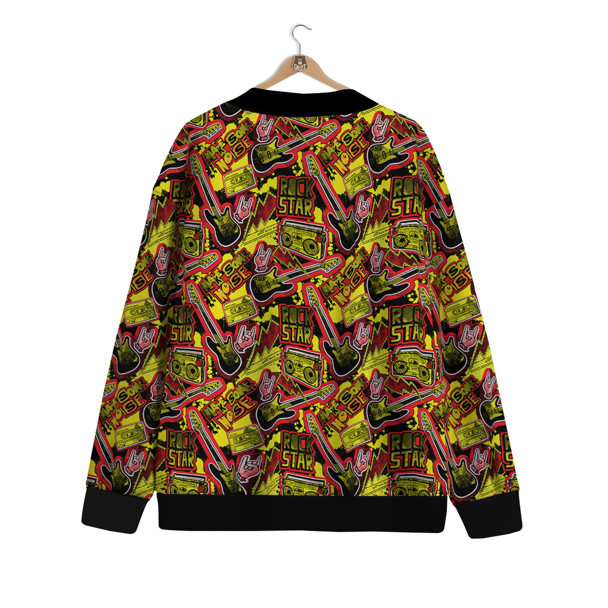 Graffiti Music Rock Star Print Pattern Cardigan-grizzshop