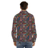 Graffiti Music Rock Star Print Pattern Men's Dress Shirts-grizzshop