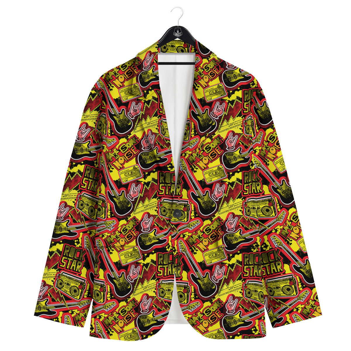 Graffiti Music Rock Star Print Pattern Men's Sport Coat-grizzshop