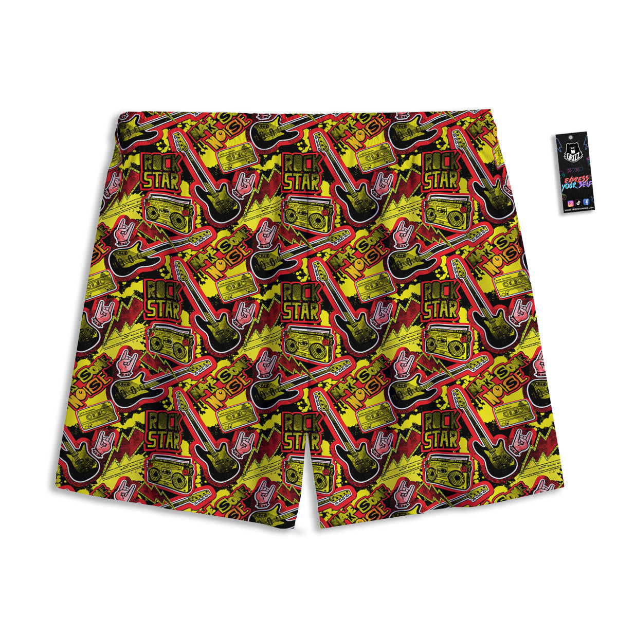 Koi Fish Golden Spiritual Print Mesh Shorts