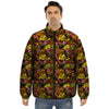 Graffiti Music Rock Star Print Pattern Puffer Jacket-grizzshop