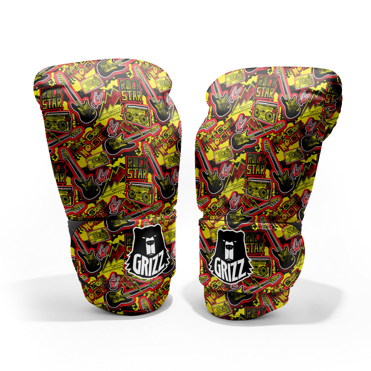 Graffiti Music Rock Star Print Pattern Pro Boxing Glove