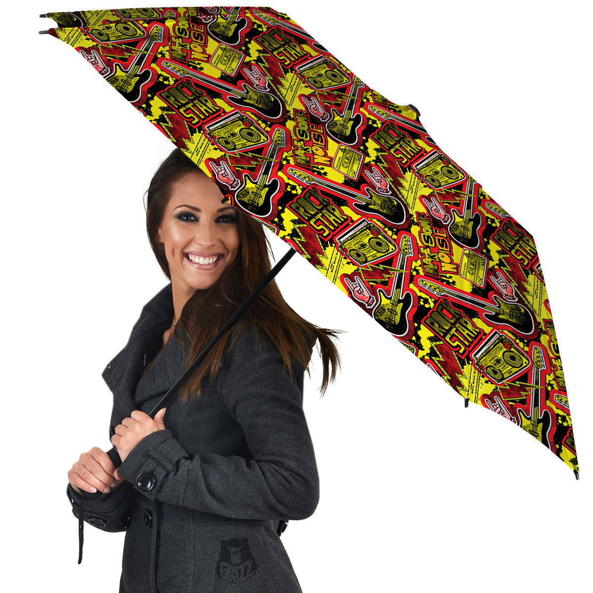 Graffiti Music Rock Star Print Pattern Umbrella-grizzshop