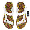 Graffiti Music Rock Star Print Pattern White Open Toe Sandals-grizzshop