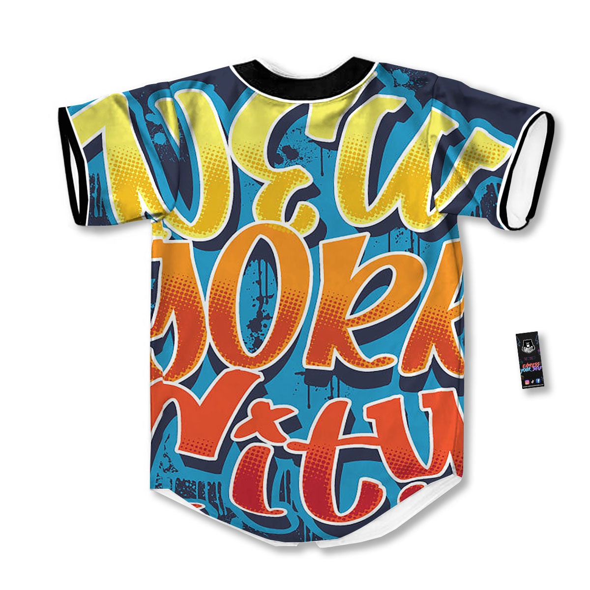 Graffiti NYC Print Baseball Jersey-grizzshop