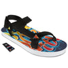 Graffiti NYC Print Black Open Toe Sandals-grizzshop