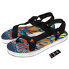 Graffiti NYC Print Black Open Toe Sandals-grizzshop