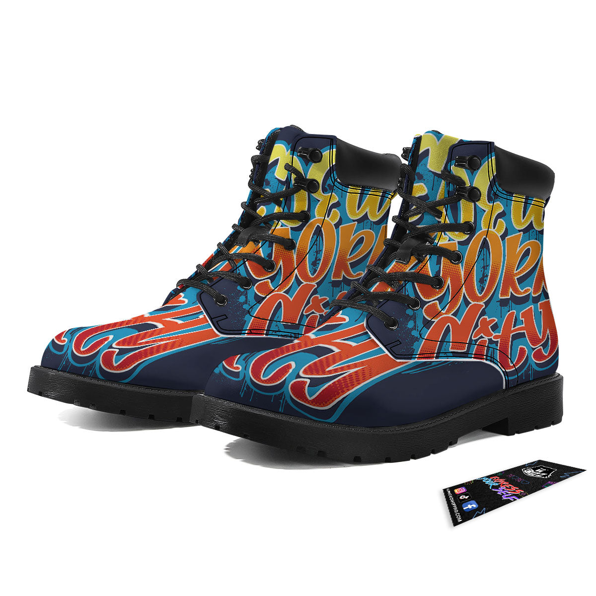 Graffiti NYC Print Boots-grizzshop