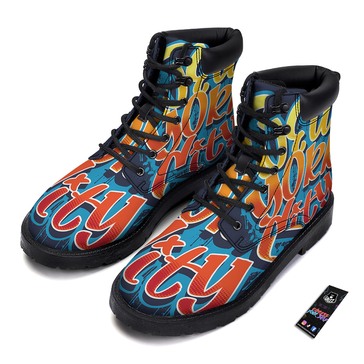 Graffiti NYC Print Boots-grizzshop