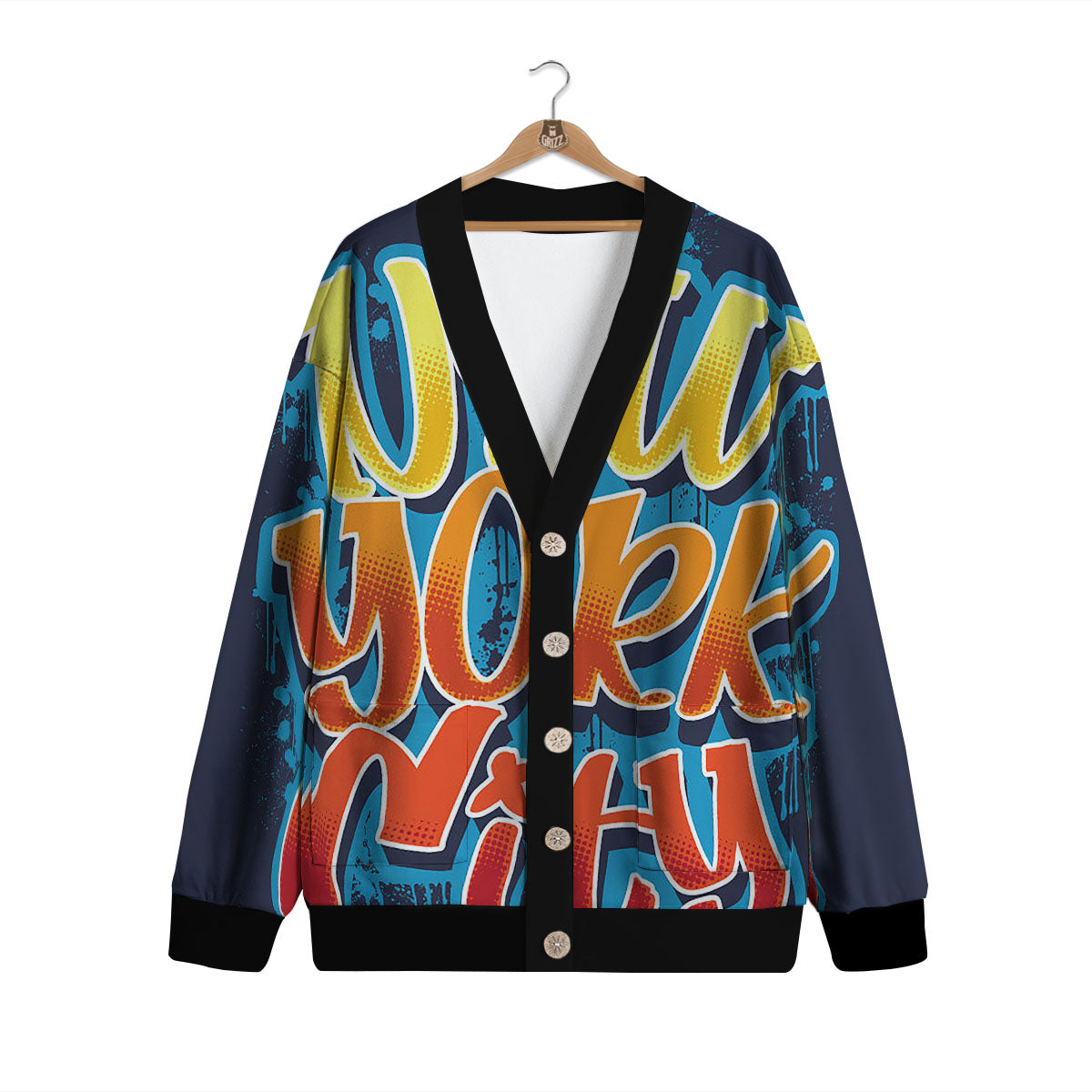 Graffiti NYC Print Cardigan-grizzshop