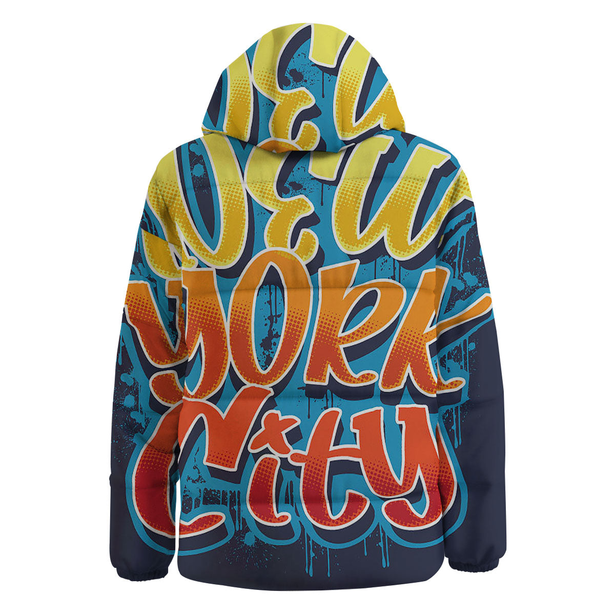 Graffiti NYC Print Down Jacket-grizzshop