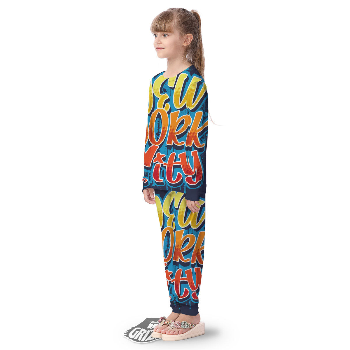 Graffiti NYC Print Kid's Pajamas-grizzshop