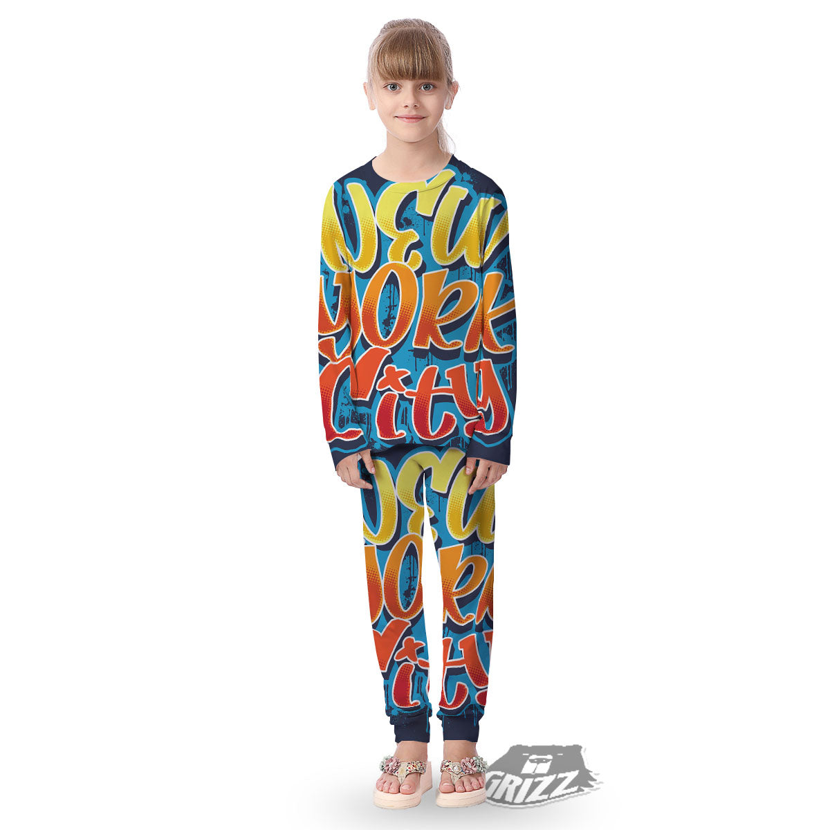 Graffiti NYC Print Kid's Pajamas-grizzshop