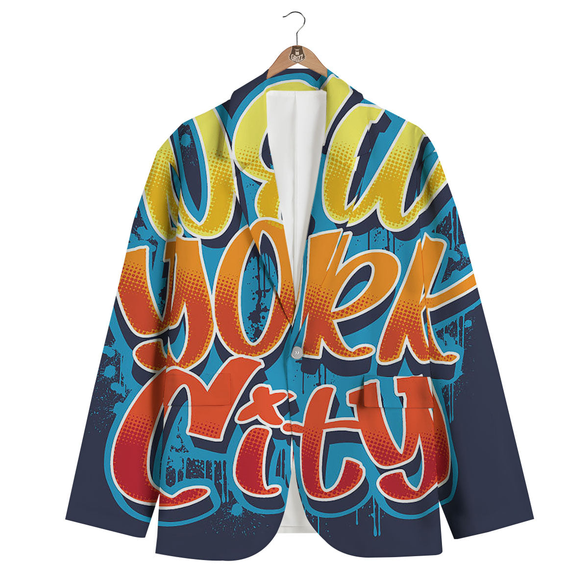 Graffiti NYC Print Men's Blazer-grizzshop