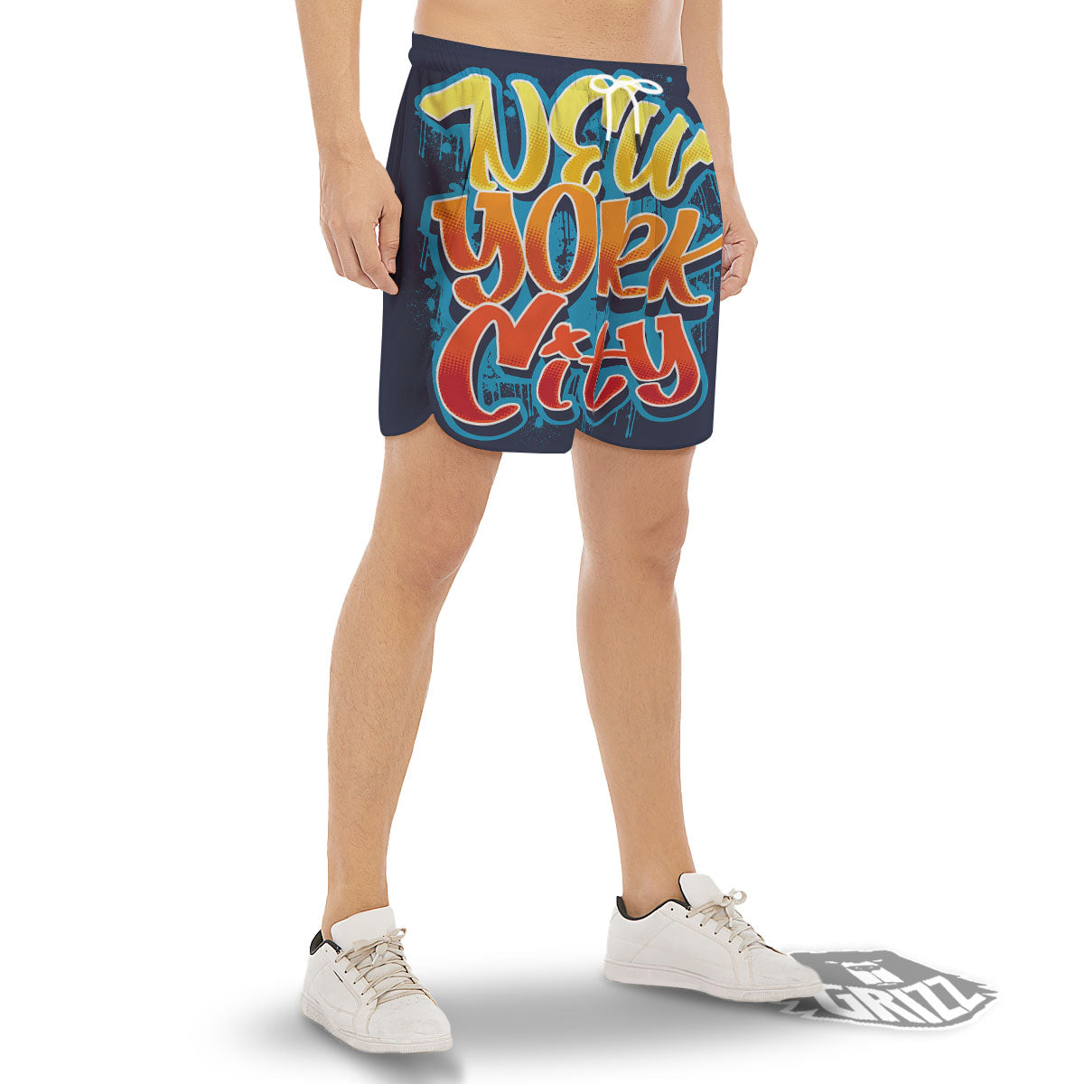 Graffiti NYC Print Men's Gym Shorts-grizzshop