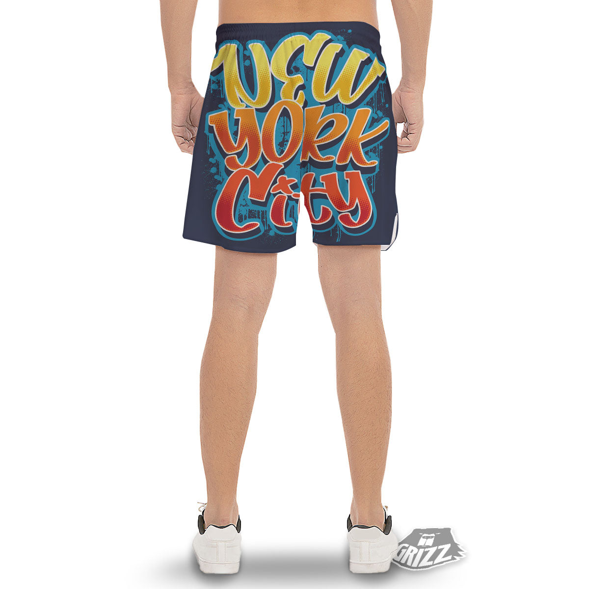 Graffiti NYC Print Men's Gym Shorts-grizzshop