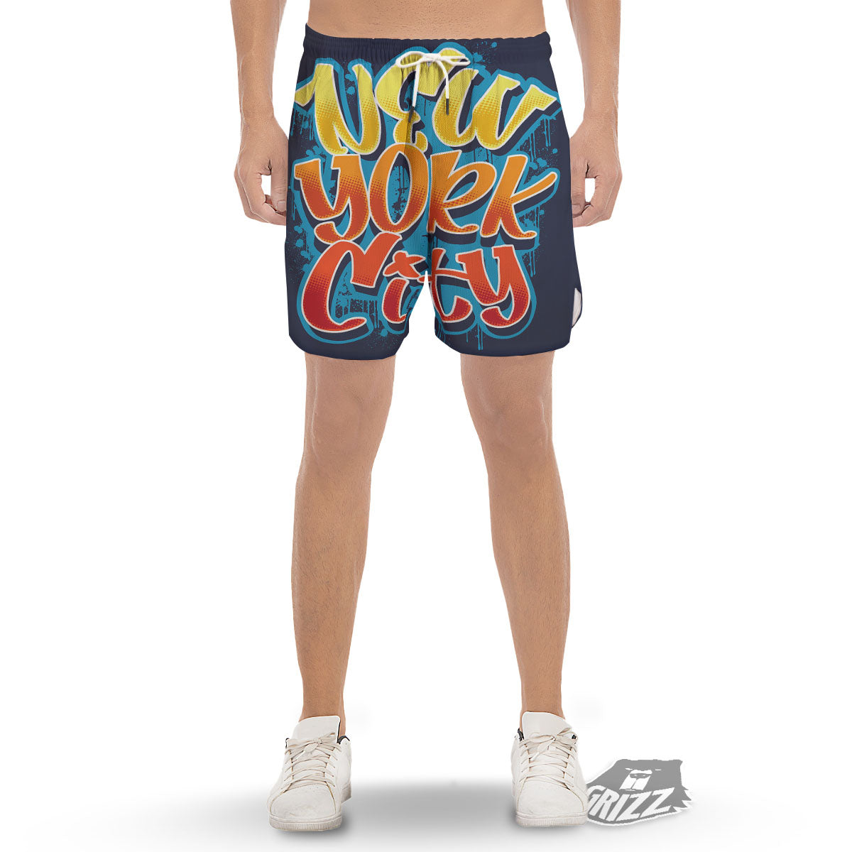 Graffiti NYC Print Men's Gym Shorts-grizzshop