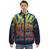 Graffiti NYC Print Puffer Jacket-grizzshop