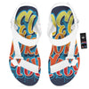 Graffiti NYC Print White Open Toe Sandals-grizzshop