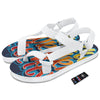 Graffiti NYC Print White Open Toe Sandals-grizzshop